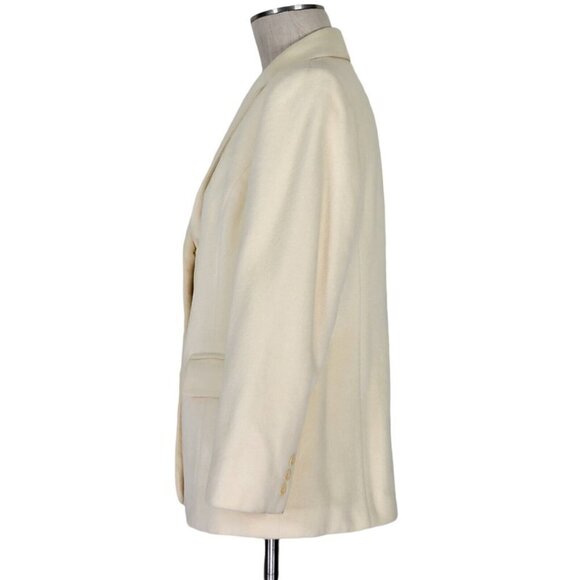 Talbots Petites Angora Rabbit Hair Wool Blazer Size SP Yellow Lined Flap Pockets - Picture 2 of 10